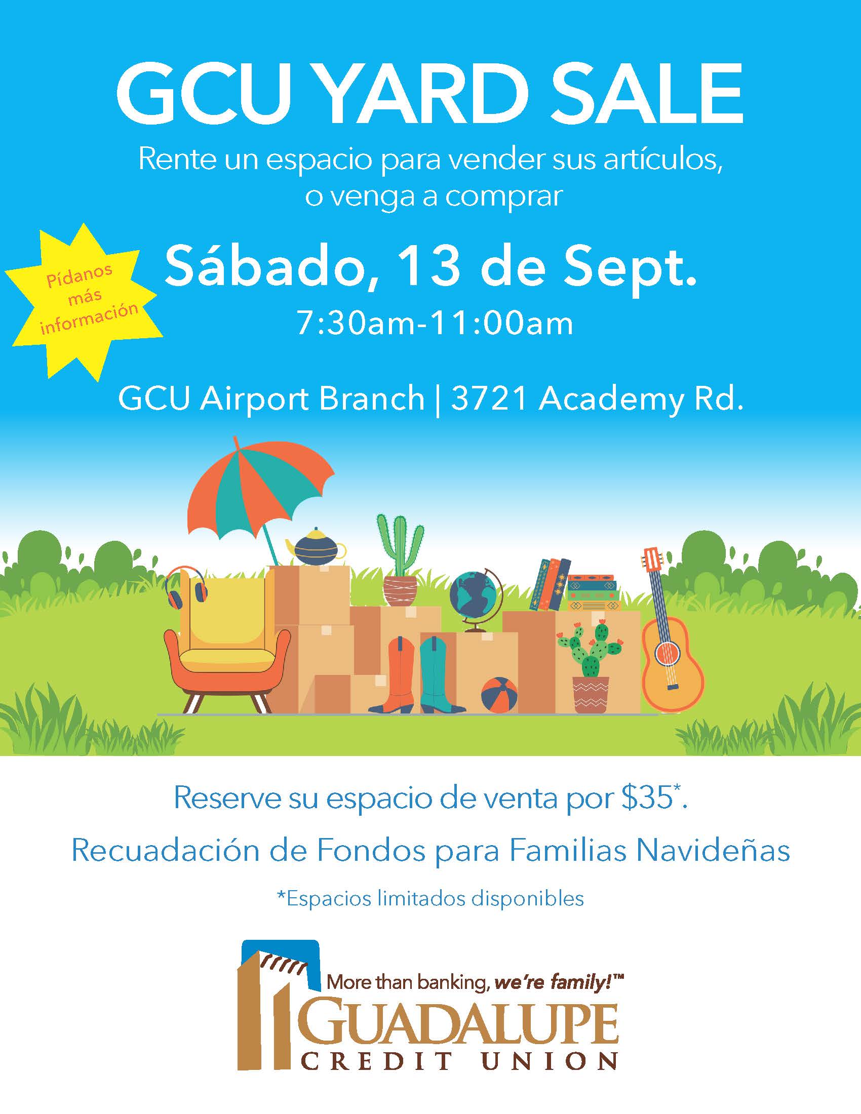 GCU Yard Sale - 19 de Julio 7:30AM-12:00PM